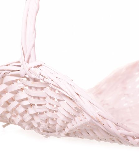 Kosz wiklinowy - S - mały, płaski, biały na Arena.pl