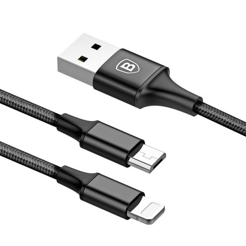 Kabel Baseus Rapid 3w1 microUSB, USB-C, Lightning 1,2m Black na Arena.pl