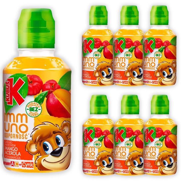 Kubuś Immuno Odporność Sok mango pomarańcza acerola 200 ml x 6 sztuk zdjęcie 1