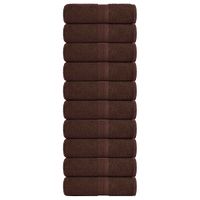 Ręczniki dla gości, 10 szt., brązowe, 30x50 cm, bawełna 100%