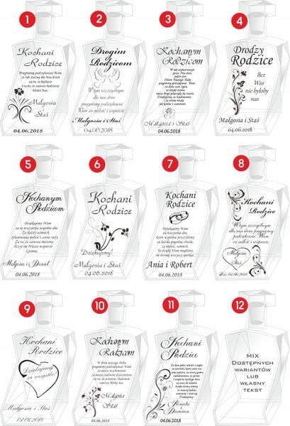 KARAFKA podziękowania ŚLUB Wesele Urodziny 30 50 zdjęcie 4