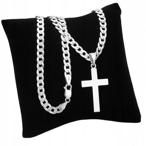 Łańcuszek Srebrny Męski Pancerka z Krzyżykiem 5,00 mm pr 925 Grawer Gratis na Arena.pl