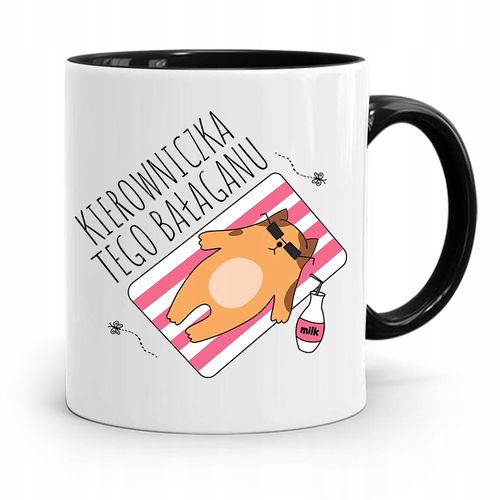 Kubek Czarny Szefowej Kierowniczka Tego Bałaganu Z Nadrukiem Ze Zdjęciem na Arena.pl