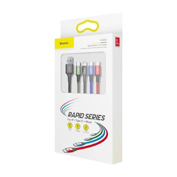 kabel usb baseus fast 4w1 2xusb-c / lightning / micro 3,5a 1.2m zdjęcie 6