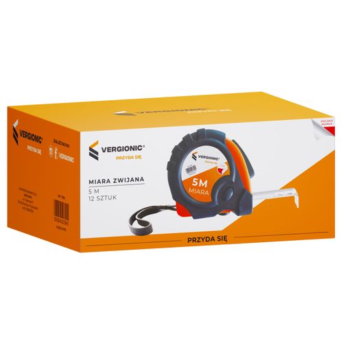 Taśma miernicza 5 m VERGIONIC - zwijana miarka budowlana z blokadą na Arena.pl