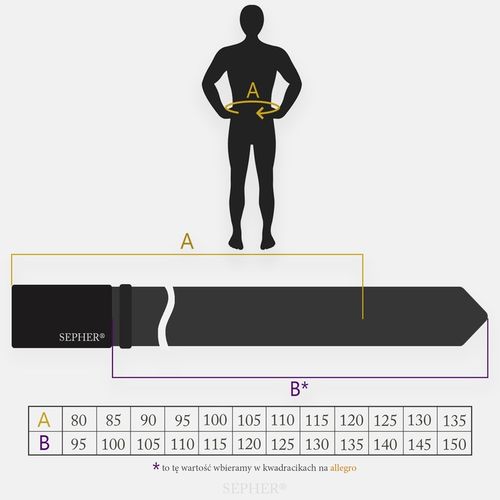 Pasek SKÓRZANY Męski SEPHER Automat BRĄZOWY spodni na Arena.pl