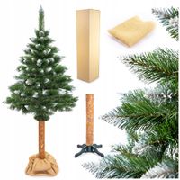CHOINKA NA PNIU GĘSTA SZTUCZNA SOSNA DIAMENTOWA OŚNIEŻONA STOJAK 220CM