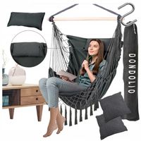 Hamak Huśtawka Fotel Wiszący Brazylijski Ogrodowy Bujany + 3 poduszki BOHO