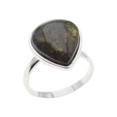 Pierścionek regulowany z Granatem Zielonym w srebrze.