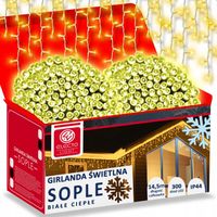 SOPLE LAMPKI CHOINKOWE 300 LED 14.5M ZEWNĘTRZNE ŚWIATEŁKA ŚWIĄTECZNE +FLASH