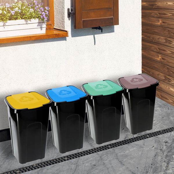 KOSZ KUBEŁ POJEMNIK NA ŚMIECI ODPADY 50L BRĄZOWY zdjęcie 9