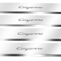 Listwa progowa PORSCHE CAYENNE 9Y0 Stal nierdzewna 304 połysk z czarnymi li