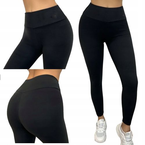 Klasyczne , Wygodne Getry Legginsy z wysokim stanem i szeroką gumką S/M na Arena.pl