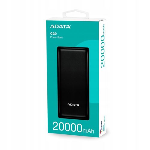 Mocny Powerbank ADATA 20000mAh USB-C czarny C20 na Arena.pl