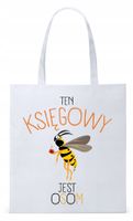 Dla Księgowej Księgowego Torba Eco Biała Shopper Z Nadrukiem Ze Zdjęciem
