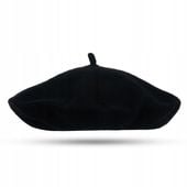 Beret Damski Francuski Wełniany z Antenką Stylowy Gładki Klasyczny