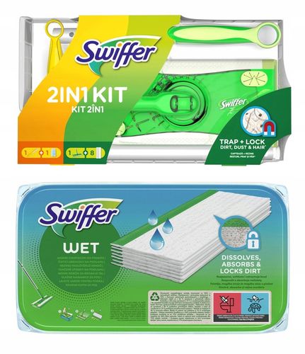 Swiffer Citrus Fresh, Ściereczki mokre do podłóg, wkłady wymienne, 20 sztuk na Arena.pl