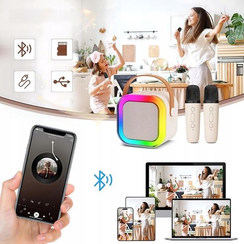 MIKROFON DLA DZIECI KARAOKE ZESTAW głośnik bluetooth bezprzewodowy 2 MIKROF na Arena.pl