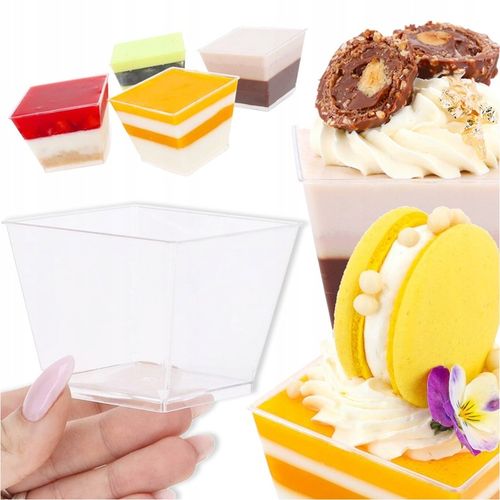 PUCHARKI DO DESERÓW pojemniki na deserki Galaretka Piramida 50szt 120ml na Arena.pl