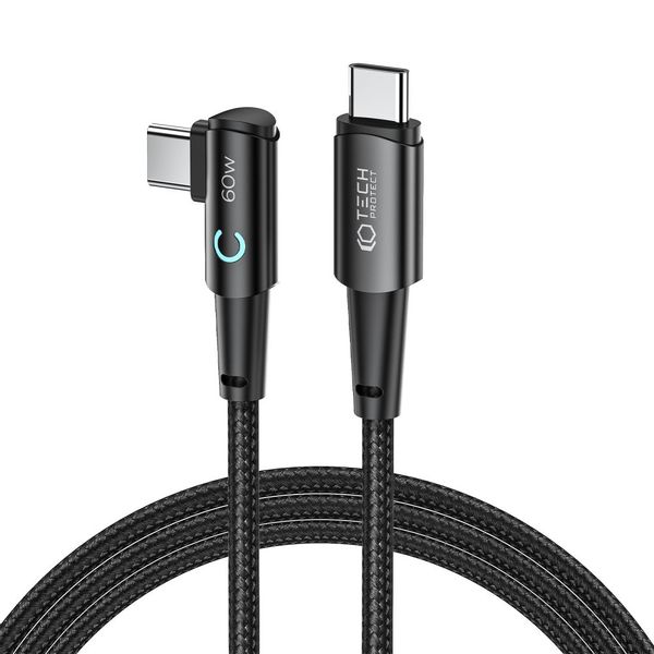 TECH-PROTECT ULTRABOOST ”L” TYPE-C CABLE 60W/6A 200CM GREY zdjęcie 1
