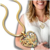 Złoty naszyjnik z zawieszką w kształcie serca z cyrkoniami