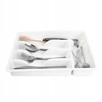 KADAX Wkład Plastikowy Do Szuflady Organizer Kuchenny Na sztućce Biały