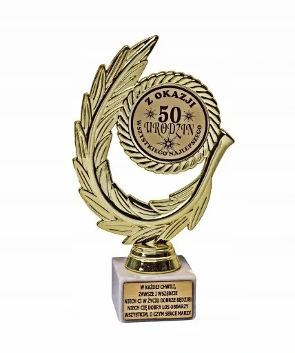 Statuetka Złoty Laur dla Mamy Taty z okazji 50 urodzin urodziny CYFRA 50 zdjęcie 1