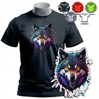 KOSZULKA T-SHIRT MĘSKI WZORY DO WYBORU - WILK WOLF ALFA ZWIERZE SIGMA - S