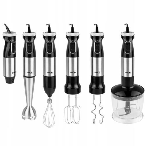 MOCNY BLENDER RĘCZNY WIELOFUNKCYJNY MIKSER 1000W SREBRNY EMAVOn na Arena.pl