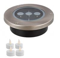 LED LAMPA LED IP66 SOLARNA GRUNTOWA NA TRAWĘ PLUS TEALIGHT