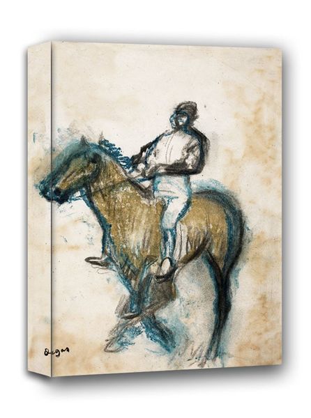 Jockey, Edgar Degas - obraz na płótnie 90x120 cm zdjęcie 1