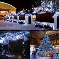 MOCNE LAMPKI CHOINKOWE 1000 LED BIAŁE ZIMNE ZEWNĘTRZNE WEWNĘTRZNE PROGRAMY