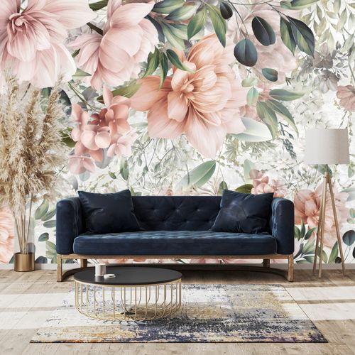 Fototapeta Do Salonu Różowe KWIATY Natura 300cm x 210cm na Arena.pl