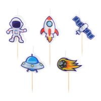 Świeczki na tort kosmos pikery, 5 szt.