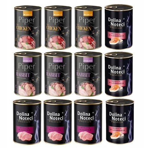 DOLINA NOTECI PIPER + PREMIUM KOT MIX SMAKÓW 400G x 12 na Arena.pl