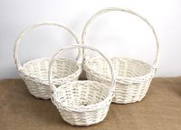 koszyki wiklinowe kpl. 3 szt BIAŁE  SN55550