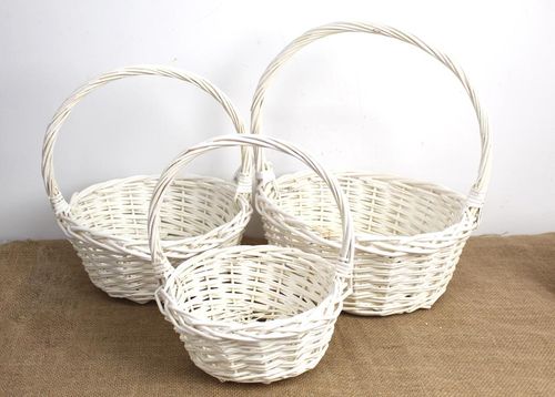 koszyki wiklinowe kpl. 3 szt BIAŁE  SN55550 na Arena.pl