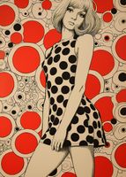 Plakat 50x70cm Czerwone Kropki