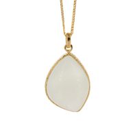 Naszyjnik - Zawieszka z Kamieniem Księżycowym w srebrze złoconym na łacńuszku