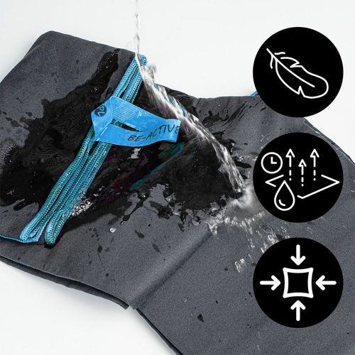 Ręcznik Szybkoschnący Z Mikrofibry 130X80Cm Szaro-Niebieski na Arena.pl