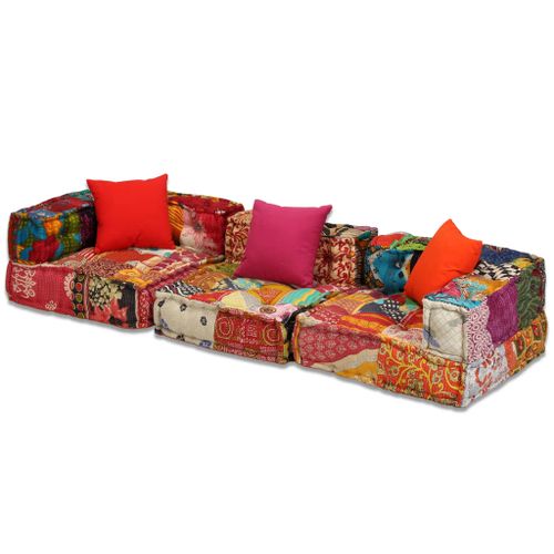 Patchworkowa sofa modułowa, 3-osobowa GXP-676007 na Arena.pl