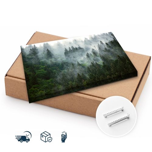 Obraz Na Płótnie Las We Mgle Natura Pejzaż 100cm x 70cm na Arena.pl