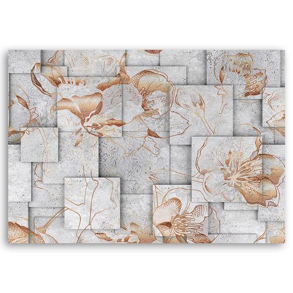 Emaga Obraz na płótnie, Kwiaty lilii na geometrycznym tle - 100x70 zdjęcie 3