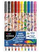 KREDKI TRÓJKĄTNE JUMBO POJAZDY 10 KOLORÓW KIDEA