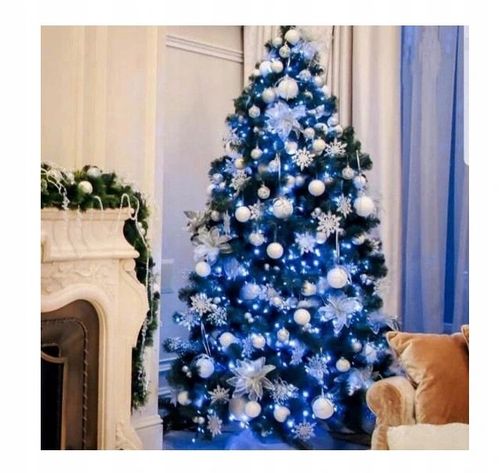 LAMPKI CHOINKOWE 500 LED NIEBIESKIE FLASH ZEWNĘTRZNE WEWNĘTRZNE GRUBY KABEL na Arena.pl