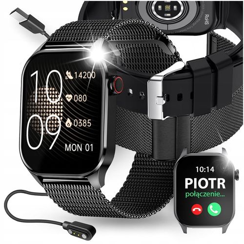 SMARTWATCH DAMSKI ZEGAREK POMIAR GLUKOZY CIŚNIENIE MENU PL ROZMOWY 2 PASKI na Arena.pl