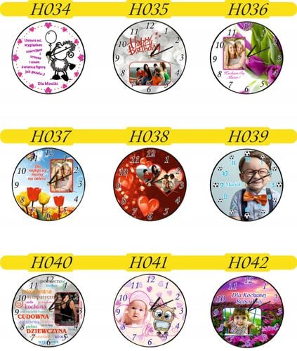 ZEGAR ścienny PREZENT duży wybór wzorów + IMIONA DATA twój tekst na Arena.pl