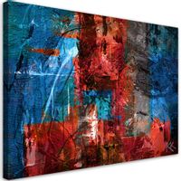 Emaga Obraz na płótnie, Czerwona abstrakcja ręcznie malowana - 90x60