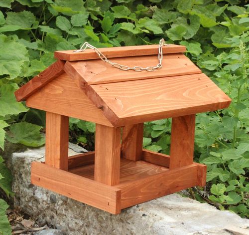 Karmnik dla ptaków zimujacych Drewniany domek budka Wiszący Łancuszek na Arena.pl