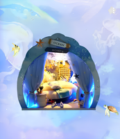 Miniaturowy domek dla lalek Ocean House z podświetleniem 16×18×14,5 cm